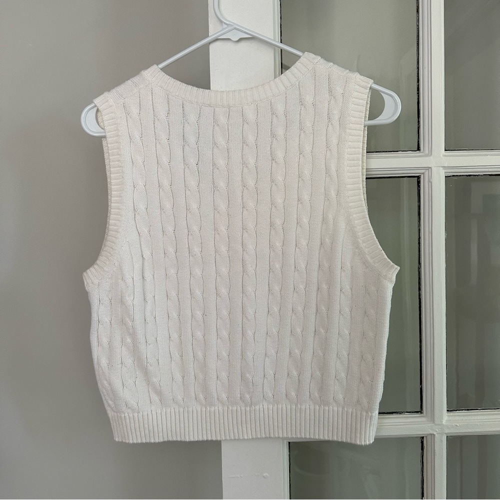 Cropped Cream Sweater Top in Large - Picture 2 of 3